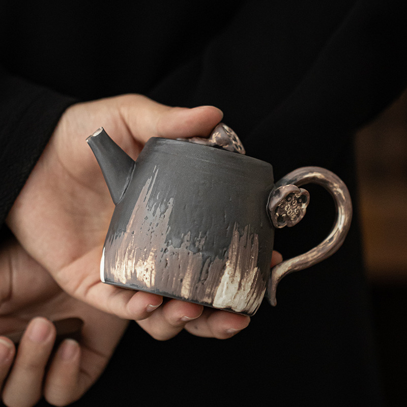 侘寂風蓮蓬浮雕正把壺