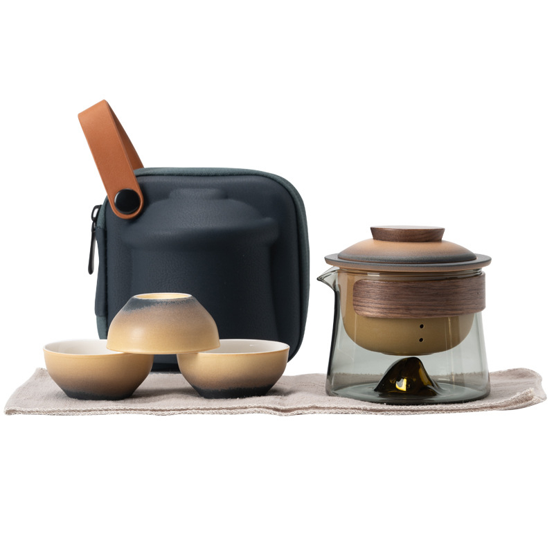 日照金山旅行茶具一壺三杯