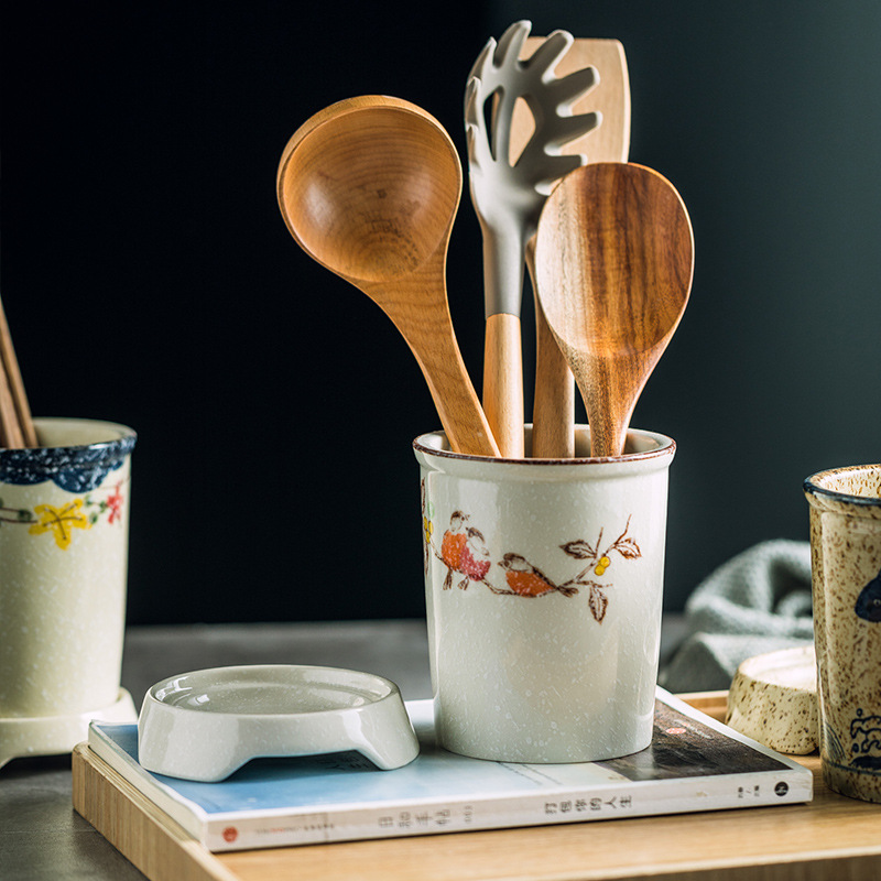 日式陶瓷筷子瀝水筒廚房置物架