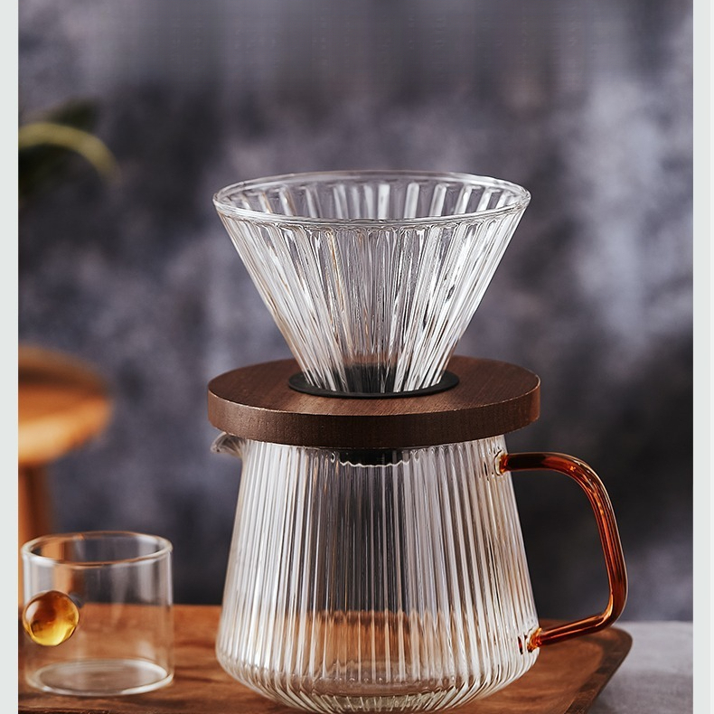 豎紋手沖咖啡壺套裝