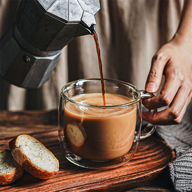 雙層透明馬克咖啡杯