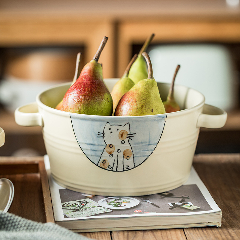 日式創意雙耳大湯碗