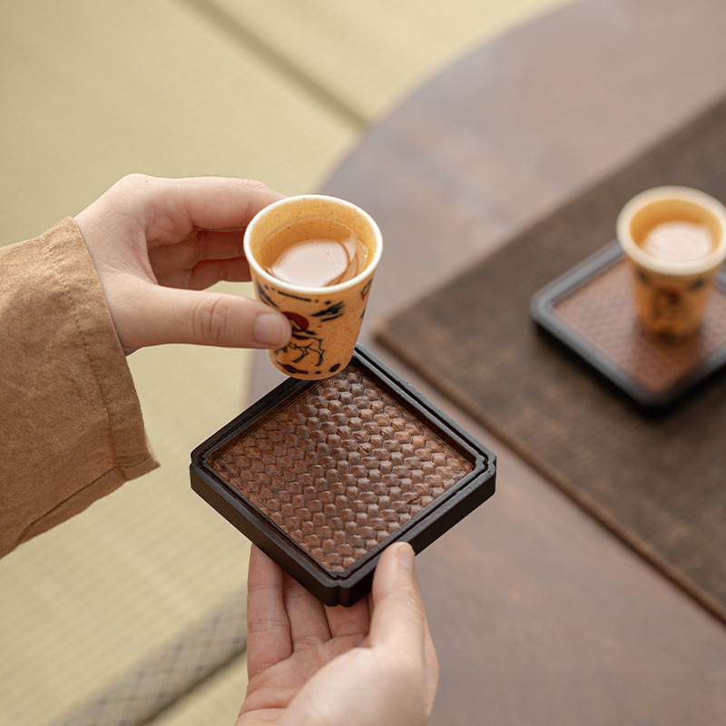 重竹席紋杯墊