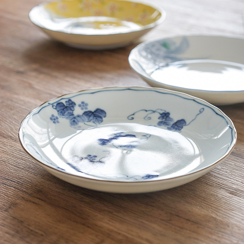 日式清新復古印花平盤