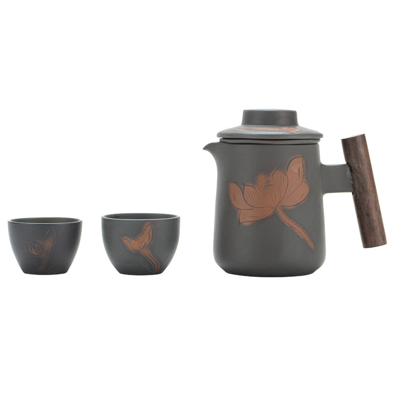 紫陶木柄快客杯