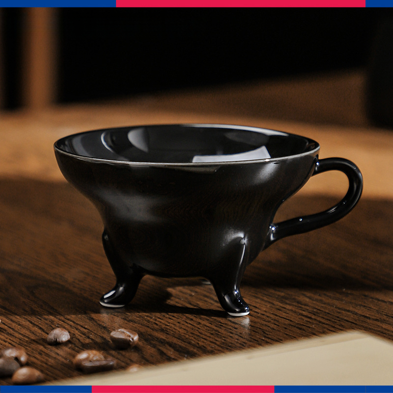 三足陶瓷咖啡杯