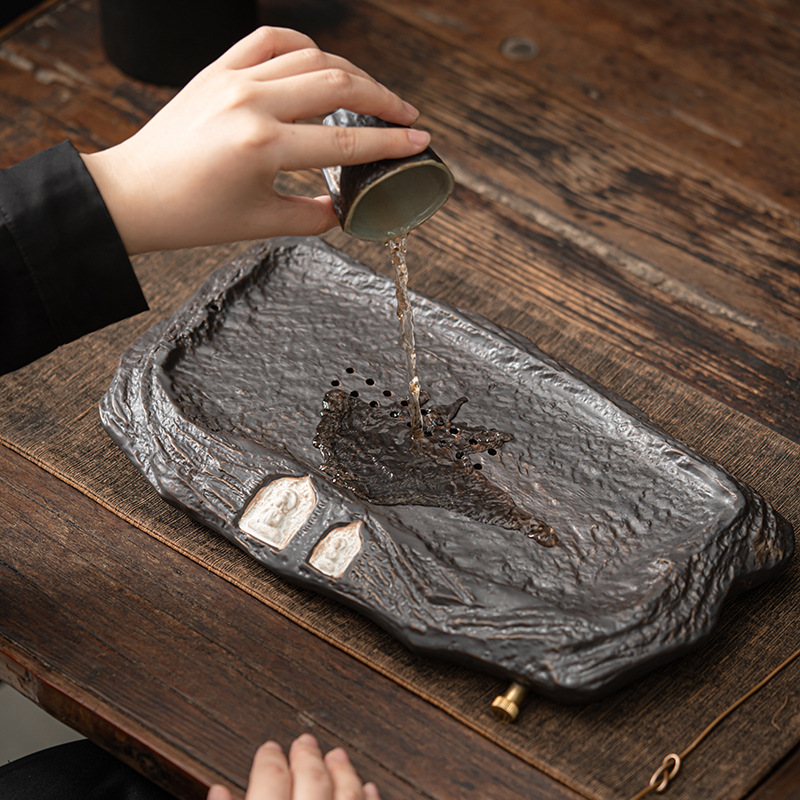 侘寂風復古粗陶幹泡盤