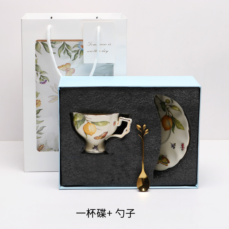 歐式田園風陶瓷咖啡杯碟