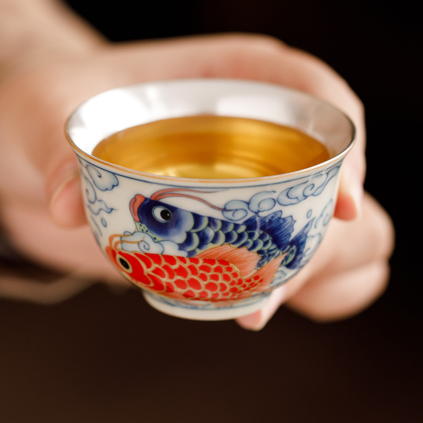 鎏銀雲鯉長樂小茶壺