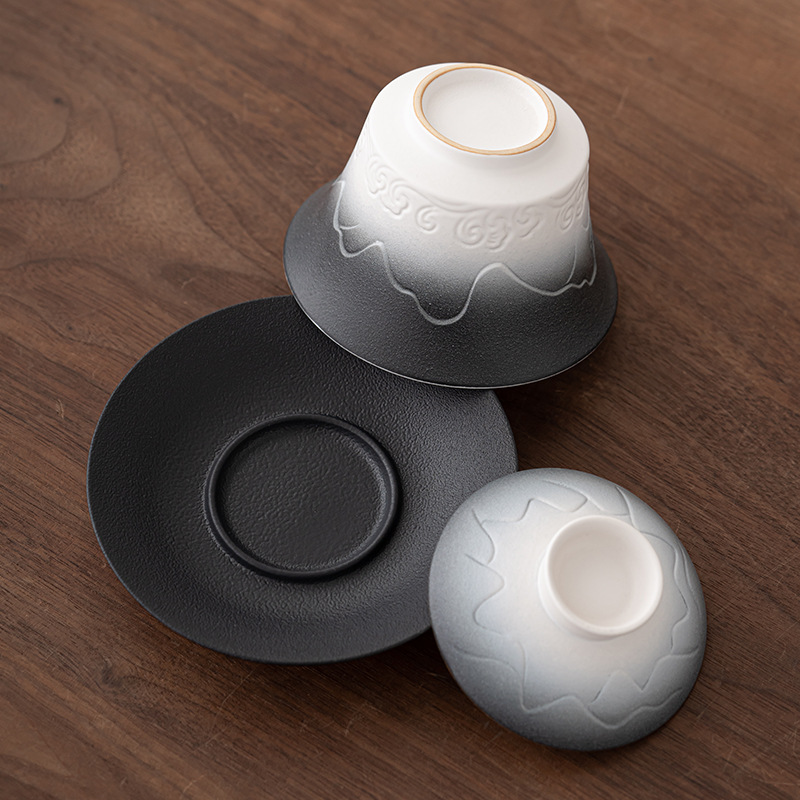 山海觀漸變三才蓋碗