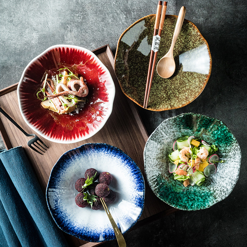 日式荷紋拌面碗