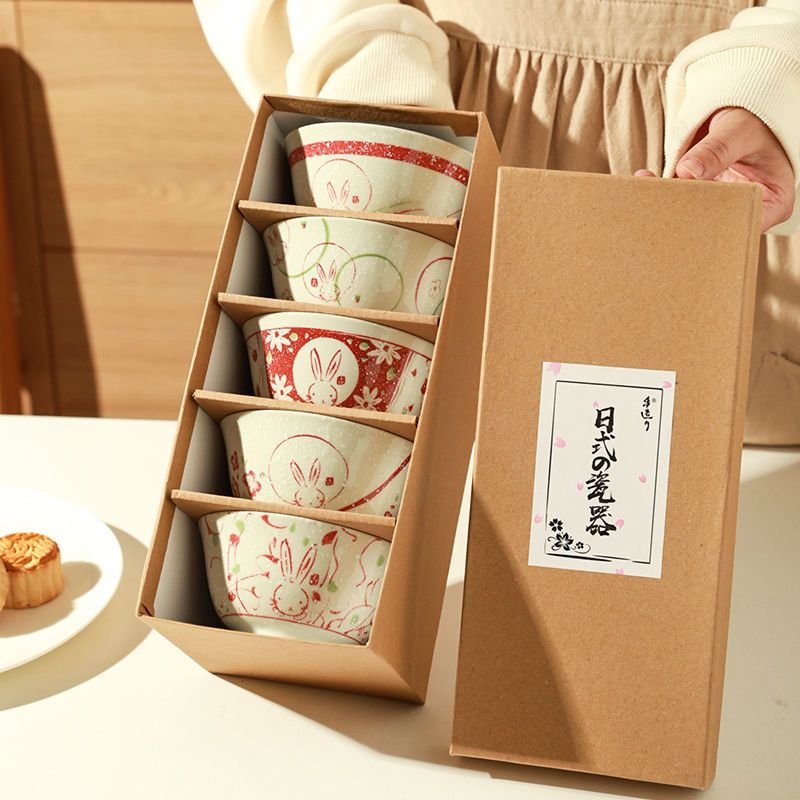 日式創意玉兔陶瓷米飯碗