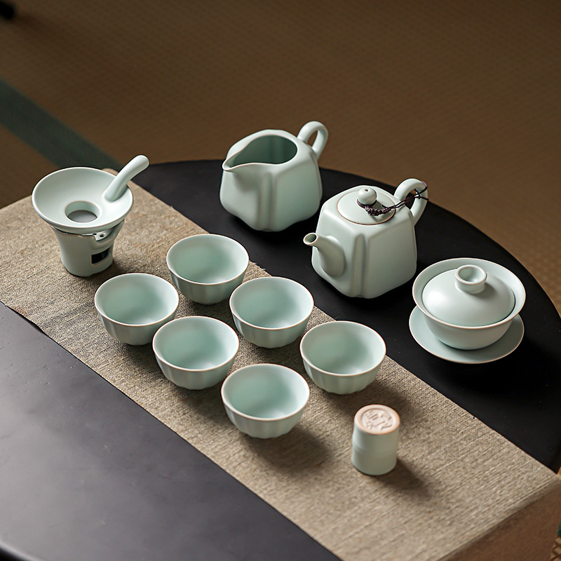 汝窯蓋碗陶瓷套裝