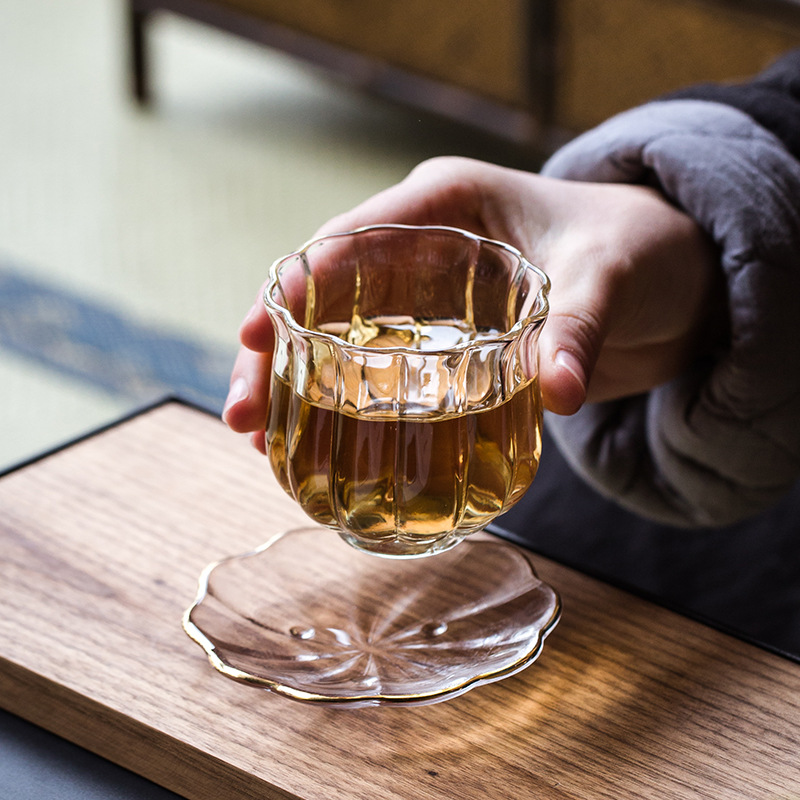 玻璃花瓣品茗杯