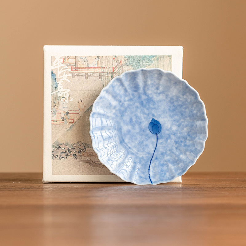 藍蓮花花邊杯墊