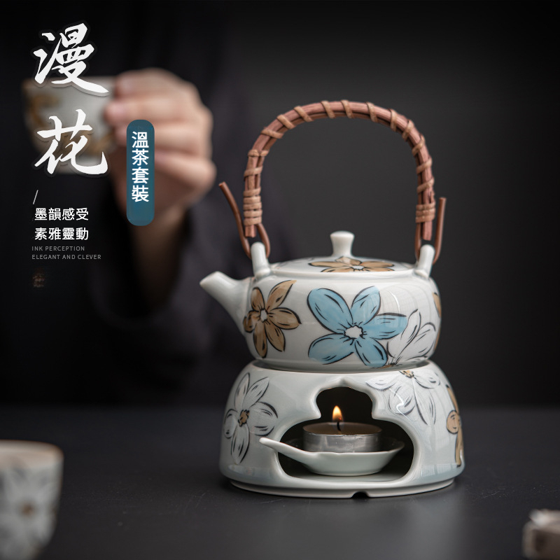 冰灰漫花蠟燭溫茶爐