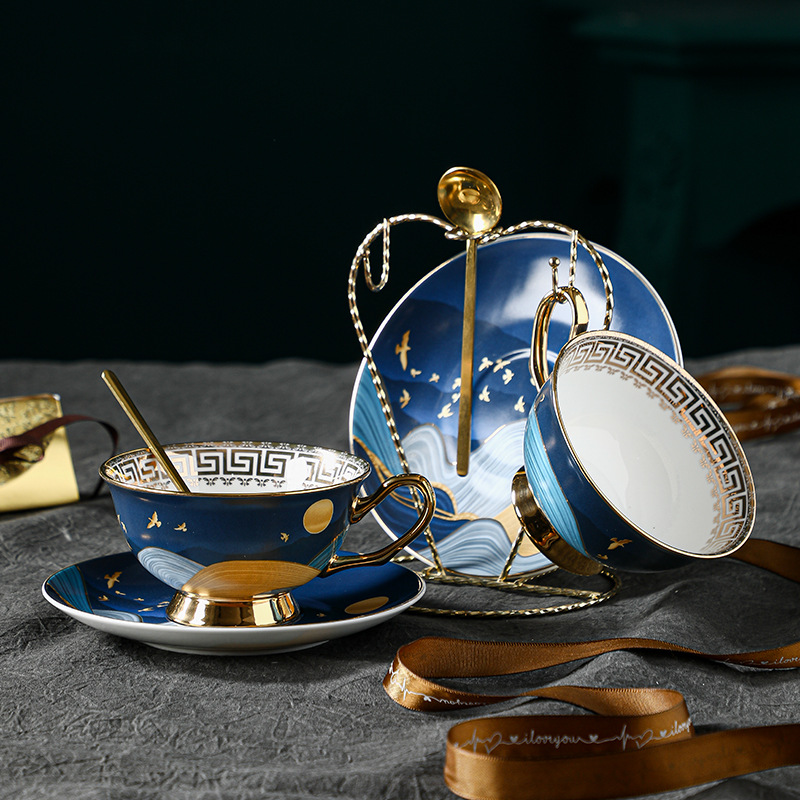 復古歐式骨瓷咖啡杯碟套裝