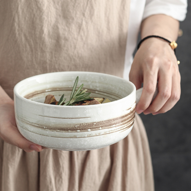 日式帶手柄個性碗