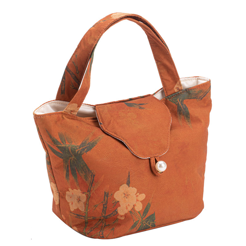 手工香雲紗茶事包茶具收納包