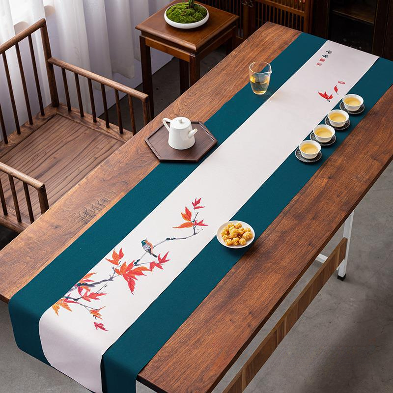 茶桌席墊禪意防水布藝茶巾桌旗墊