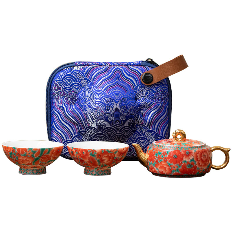 鎏金滿堂紅宮燈旅行茶具