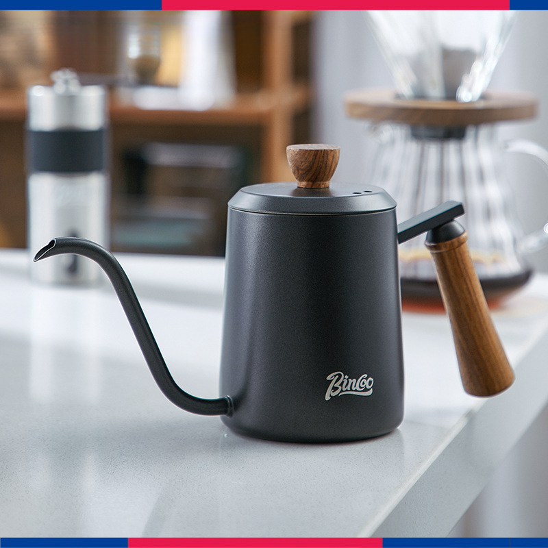 手沖咖啡壺細嘴掛耳壺木柄不銹鋼家用煮咖啡壺手磨咖啡機