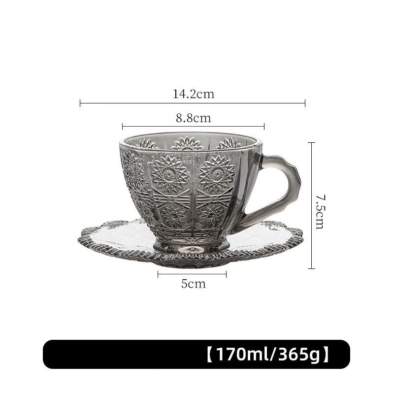 復古浮雕咖啡杯碟套裝