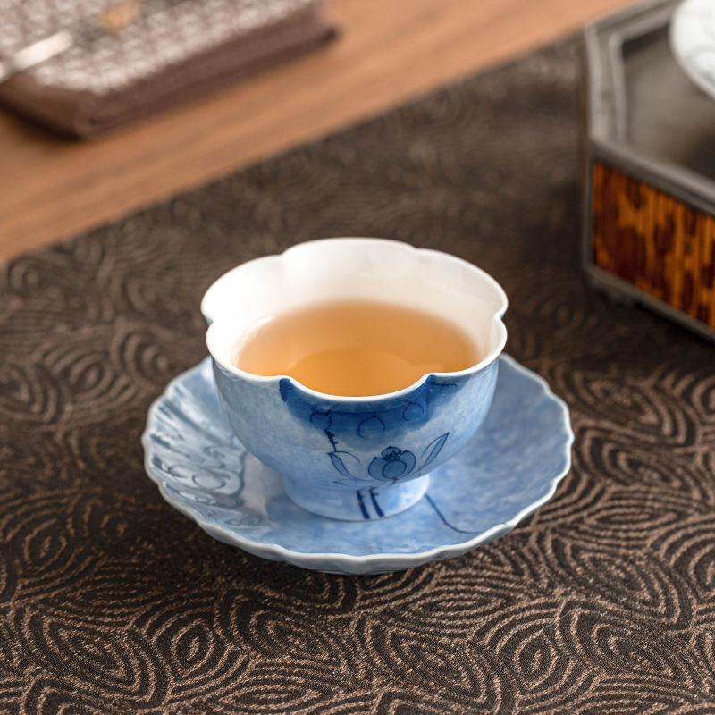 藍蓮花花蕾茶杯