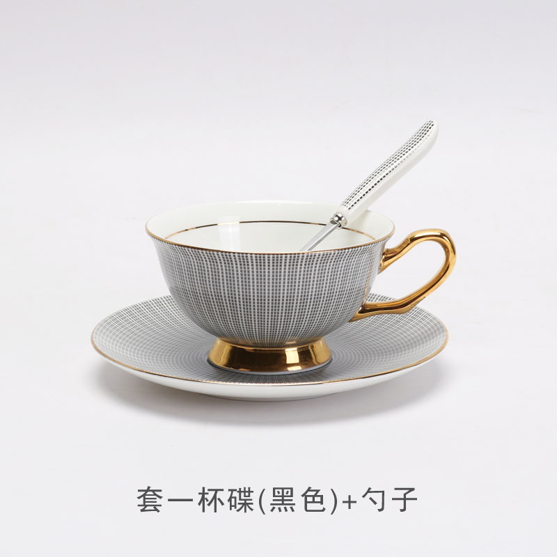 條紋骨瓷咖啡杯碟套裝