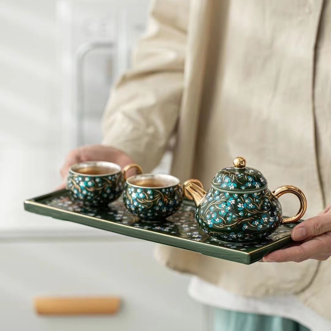 趙誠主　造　耳付　茶入　宝林陶苑 茶葉末釉雙耳葫蘆瓶- 故宮
