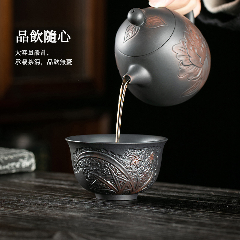 紫陶惠質蘭心茶杯