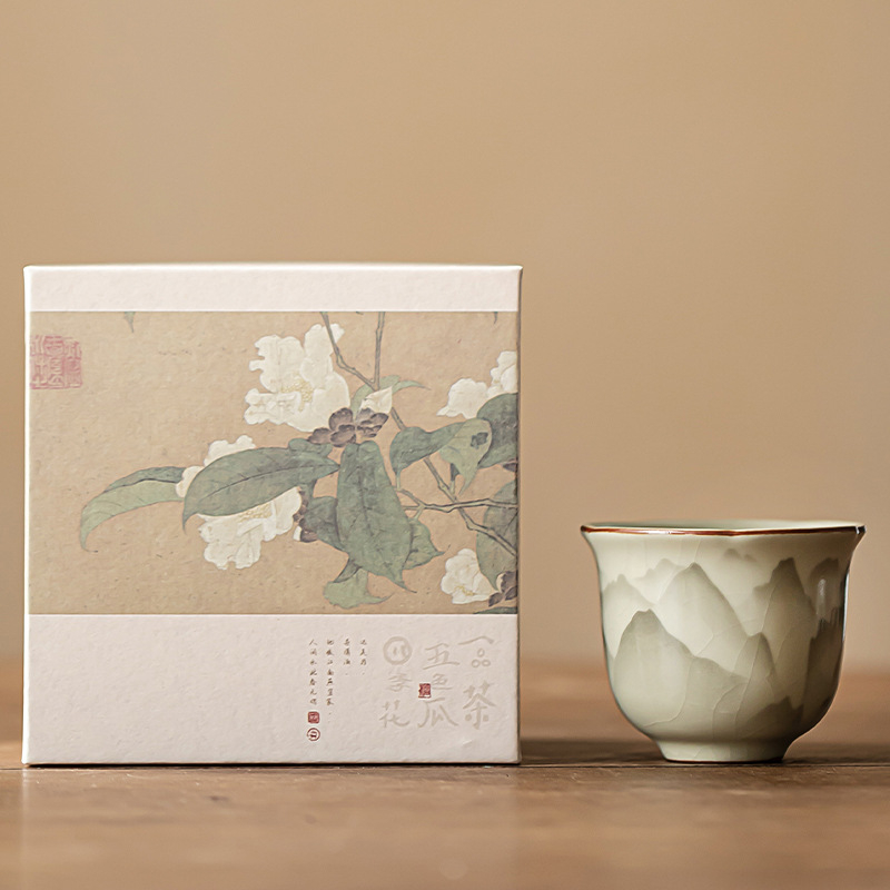 汝窯復古花口杯