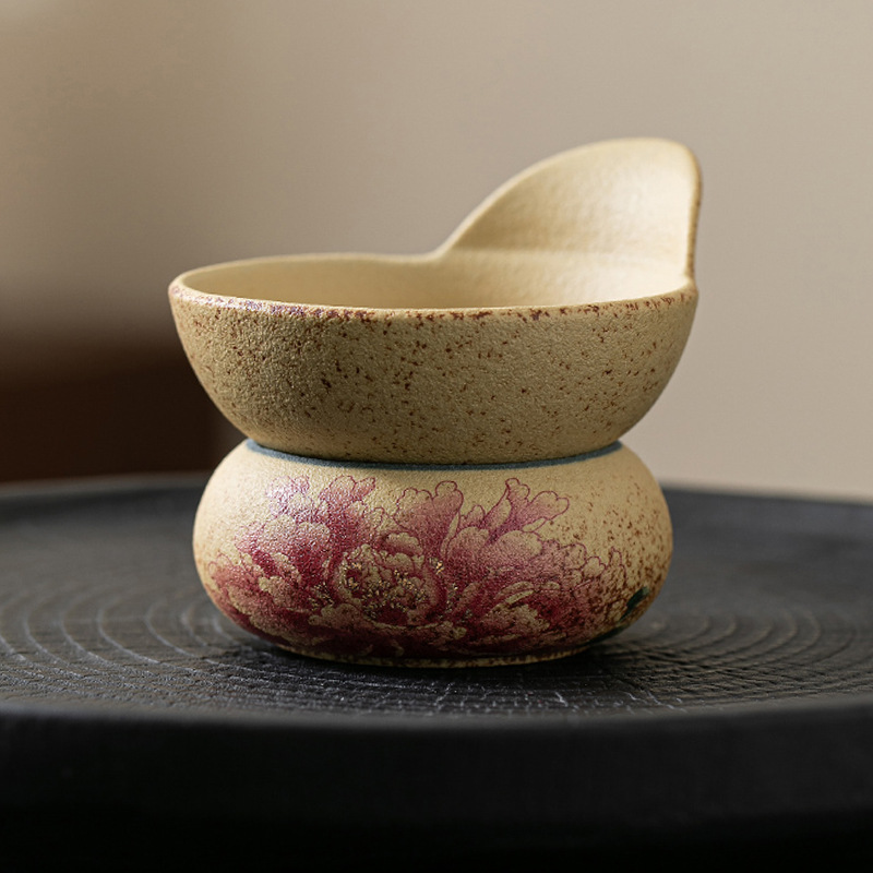 火石紅復古陶瓷茶漏組