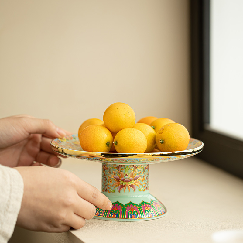 手工琺瑯彩果盤點心盤
