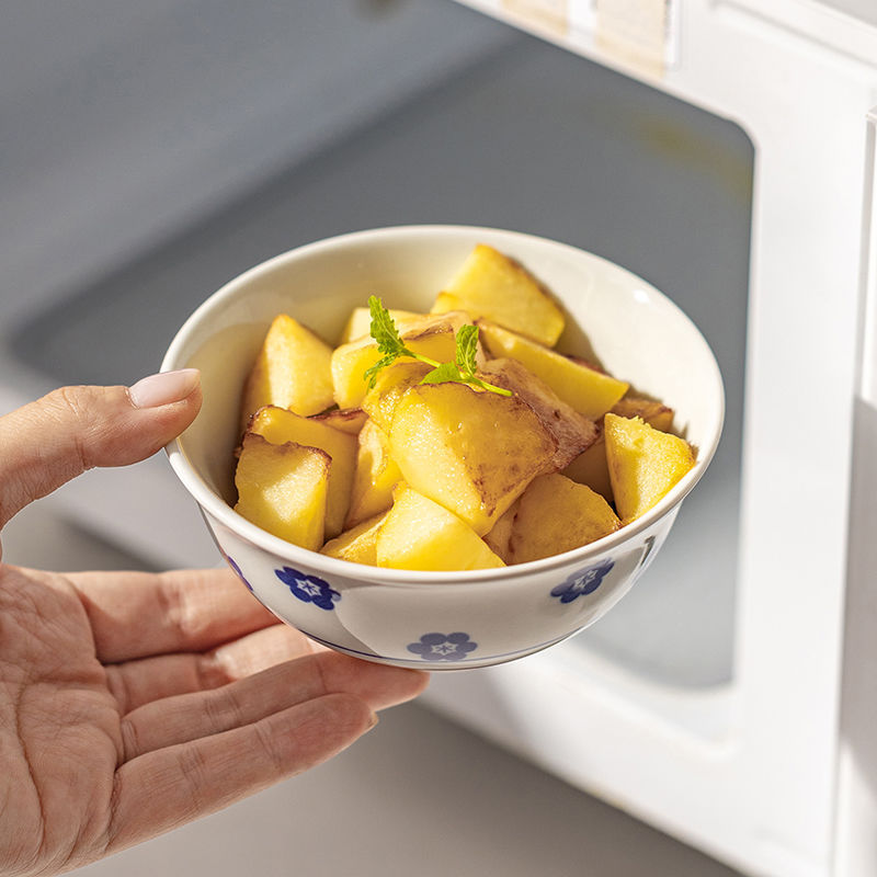 日式家用釉下彩復古斗笠碗米飯碗