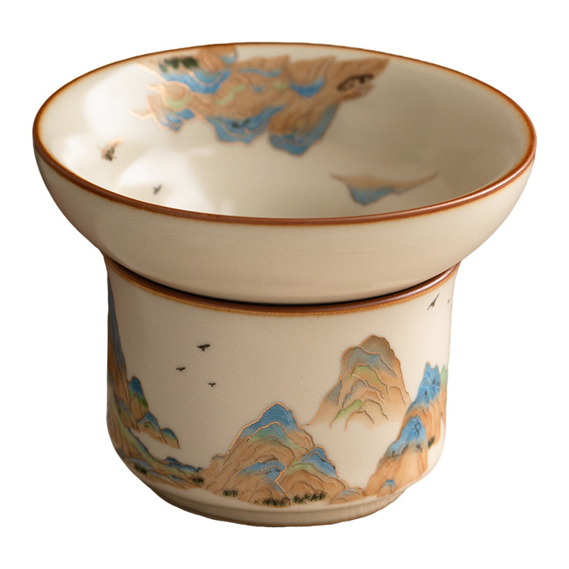 汝窯千裡江山茶漏