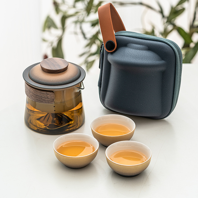 日照金山旅行茶具一壺三杯