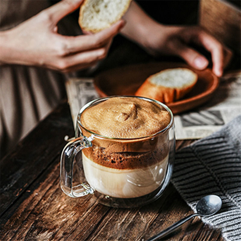 雙層透明馬克咖啡杯
