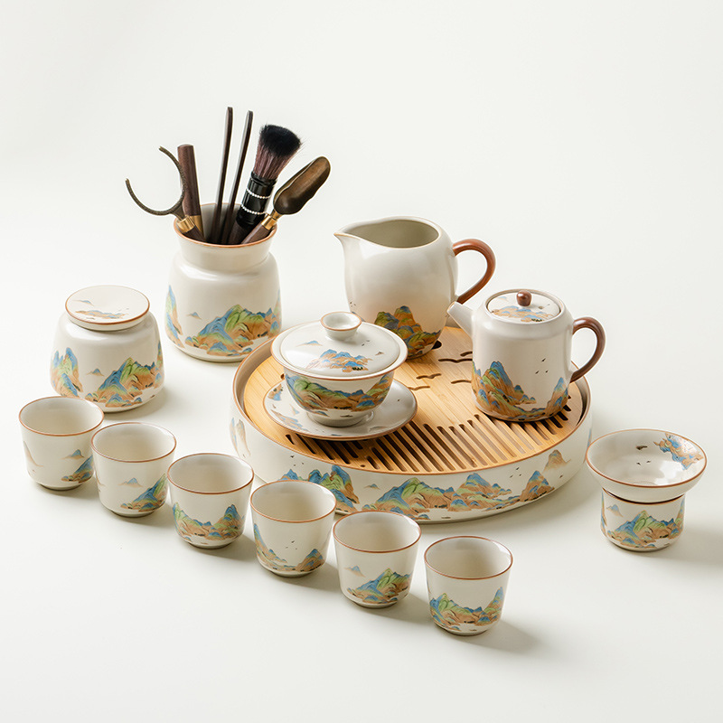 汝窯千裡江山輕奢茶具套裝