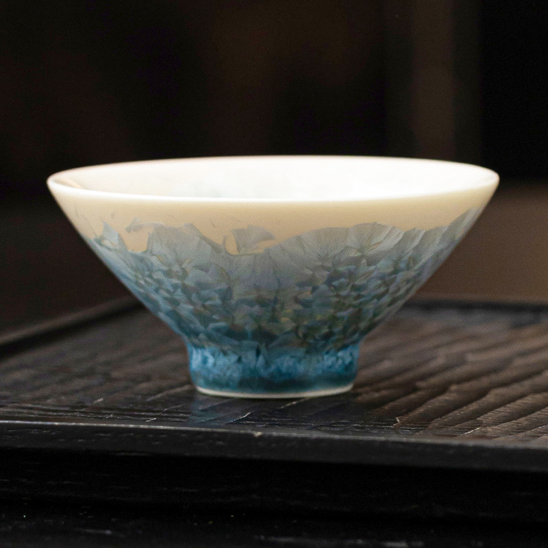 結晶釉湖綠斗笠杯