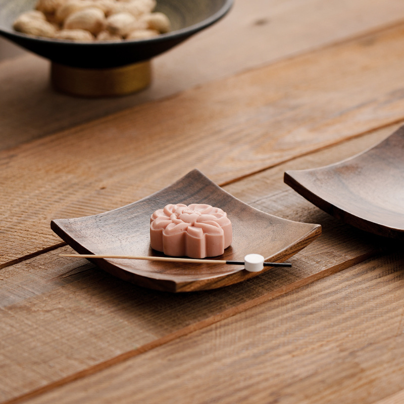 黑胡桃木乾果盤茶杯墊