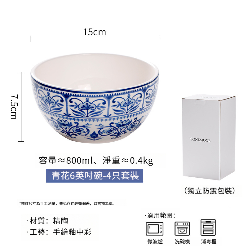 創意彩繪陶瓷麵碗