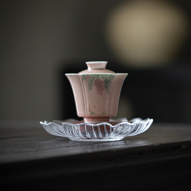 做舊銅片玻璃幹泡臺壺承