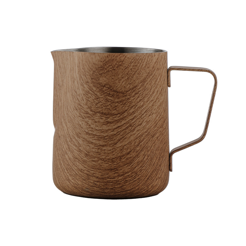 復古木紋色咖啡拉花缸