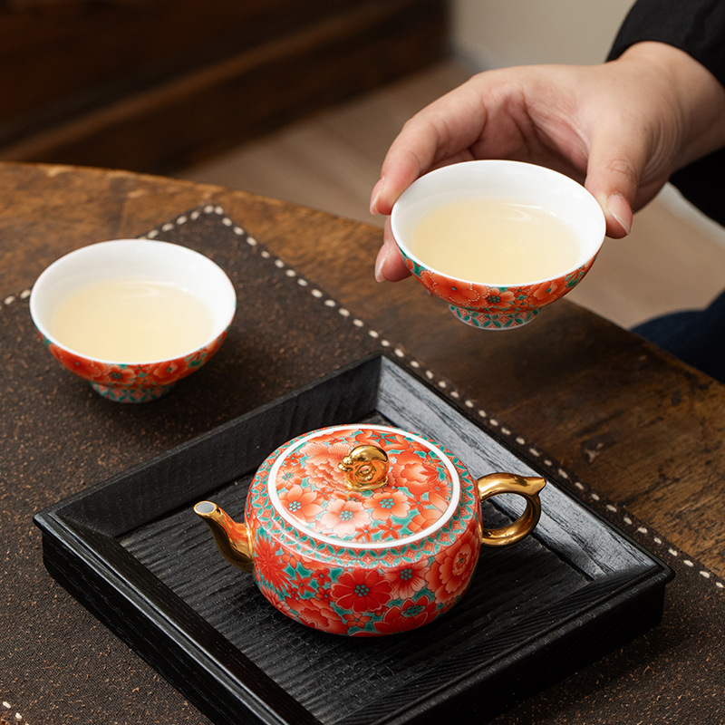 鎏金滿堂紅宮燈旅行茶具