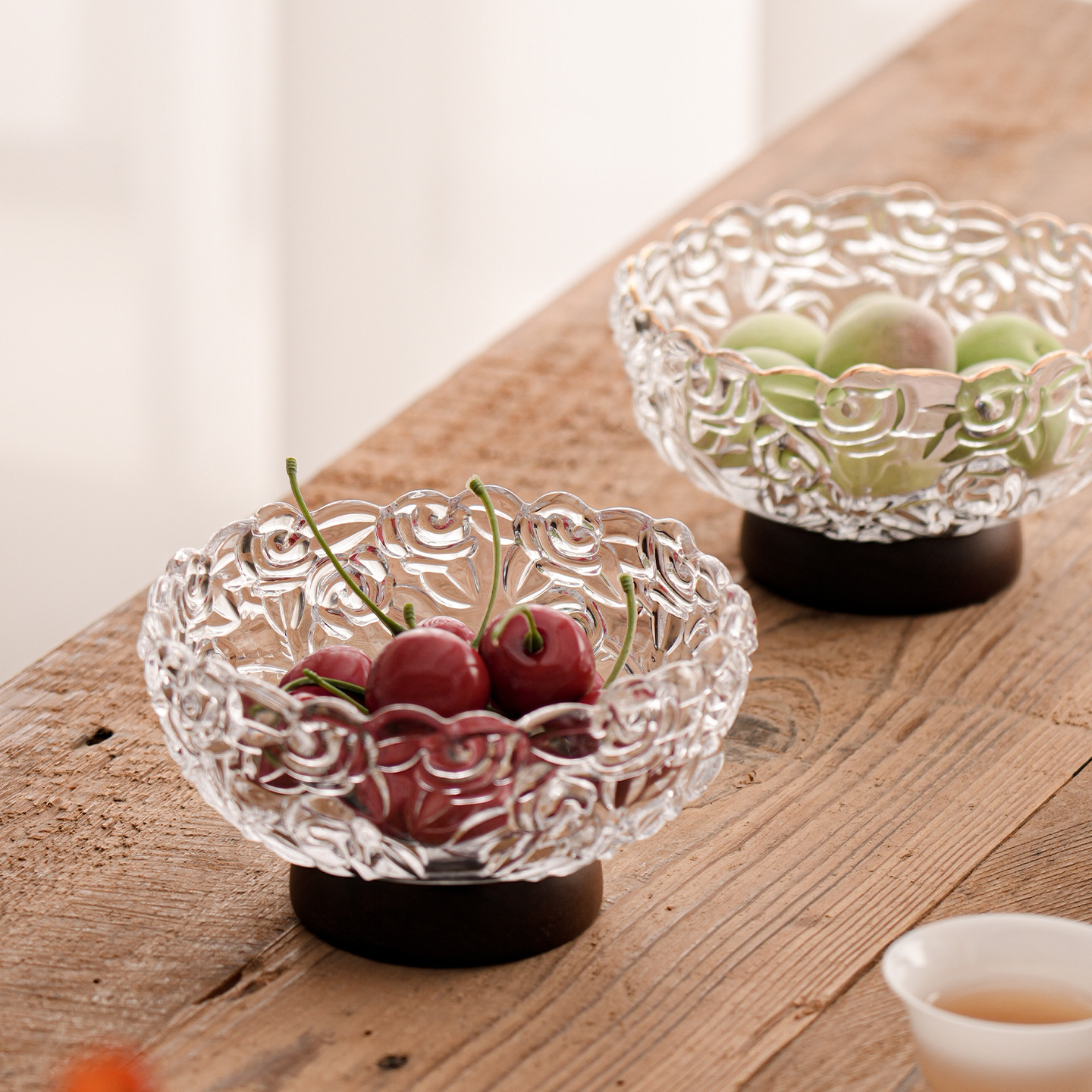 浮雕玻璃花边水果碗甜品碗