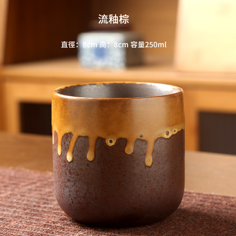 復古粗陶窯變陶瓷咖啡杯