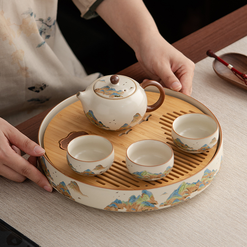 汝窯江山幹泡盤