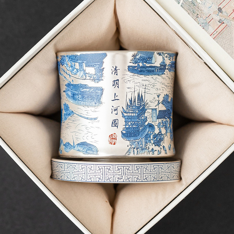 鎏銀清明上河圖轉轉主人杯