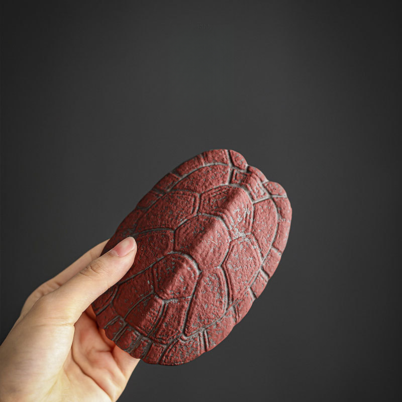 硃砂紅龜甲茶則